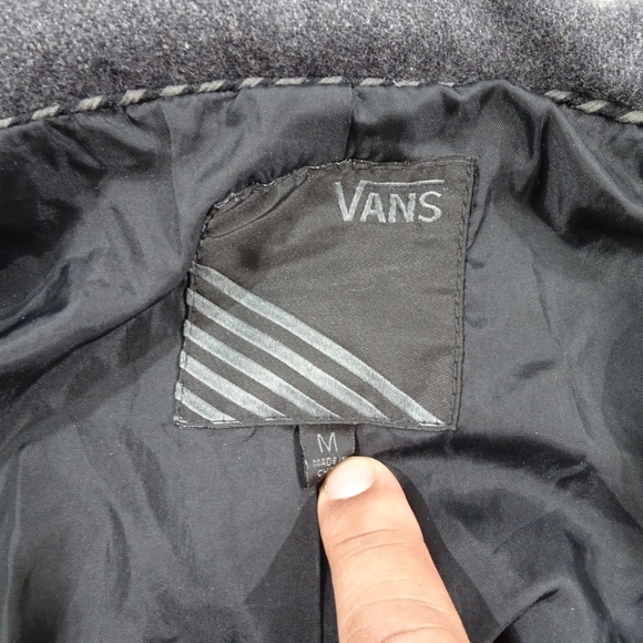 90's Vans Off The Wall Wool Blend Gray Jacket - Picture 6 of 6